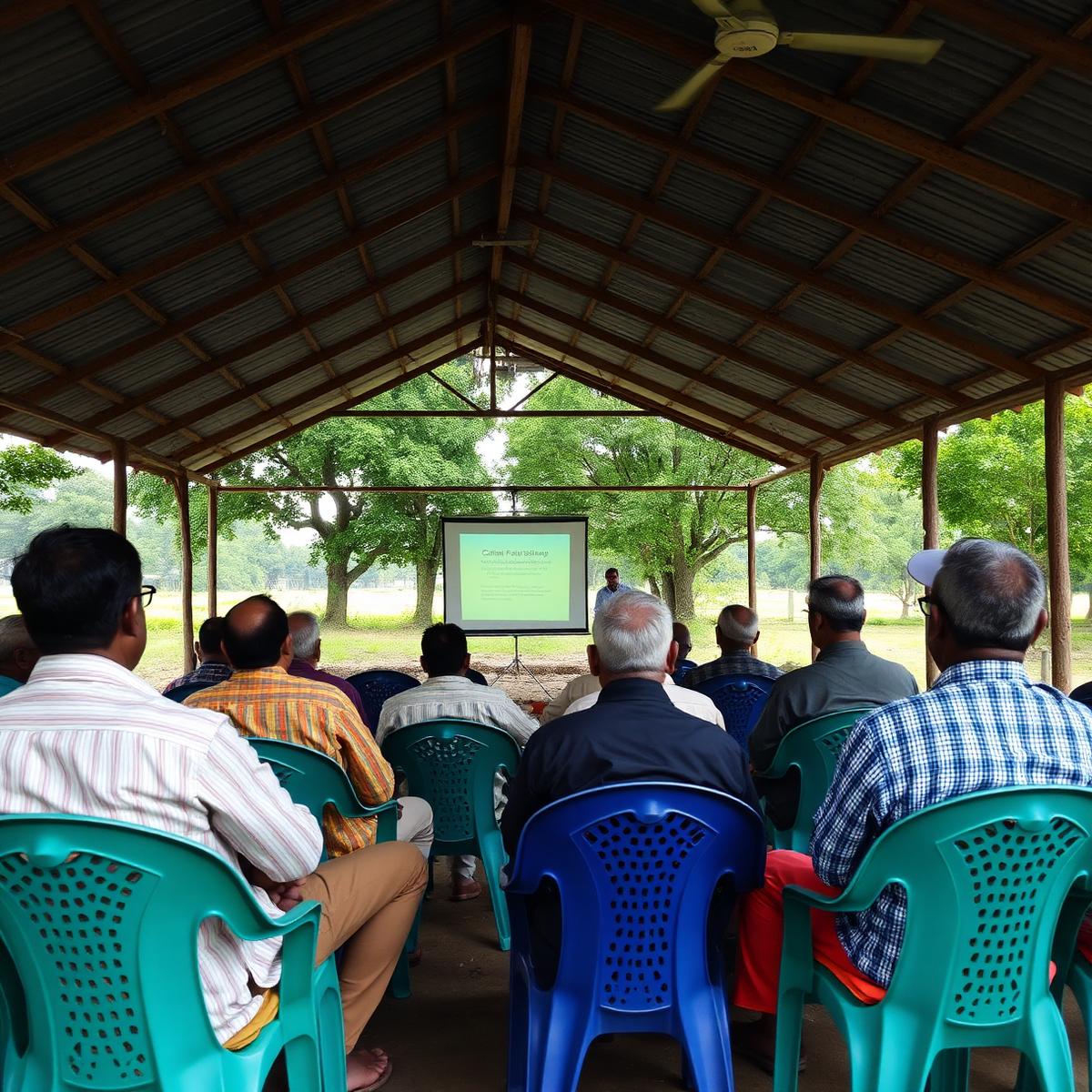 Farmers attending a Gavran poultry training session with a trainer at DWIT Farm